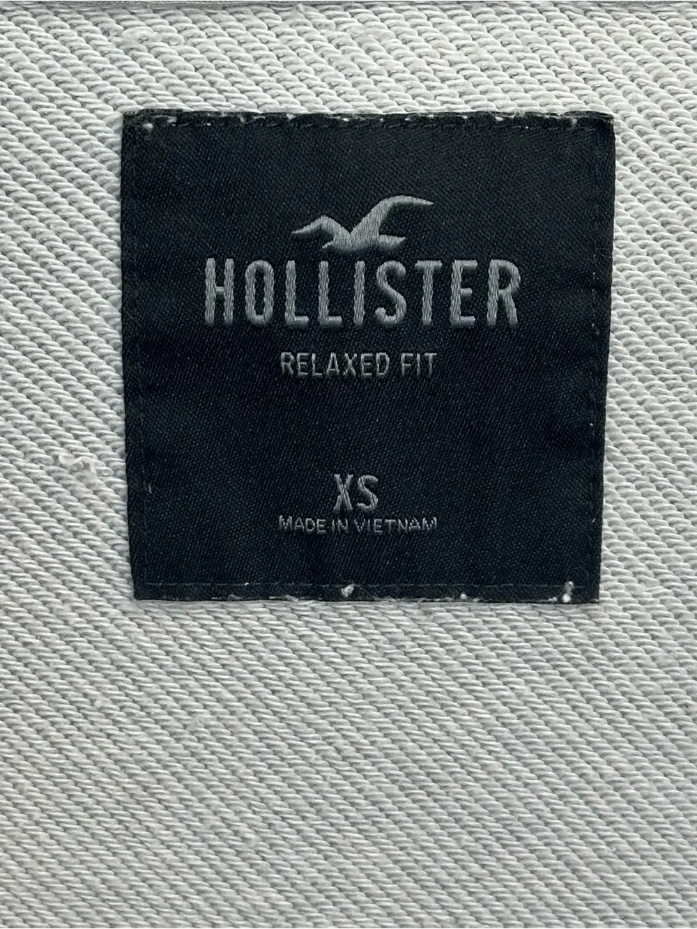 Hollister Men’s XS Gray Full-Zip Hoodie Relaxed Fit Embroidered Logo